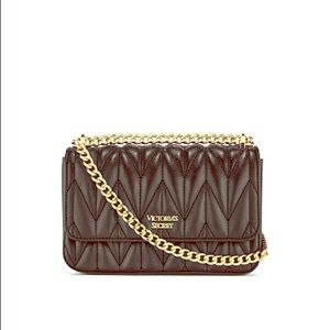 Victoria Secret Black Gold Chevron Chain Handbag
